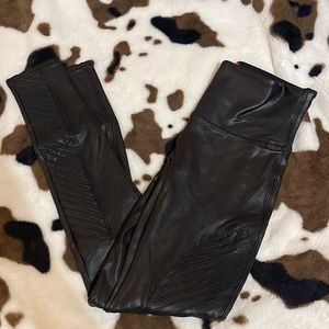 Spanx | Faux Leather Moto Leggings | size medium | black